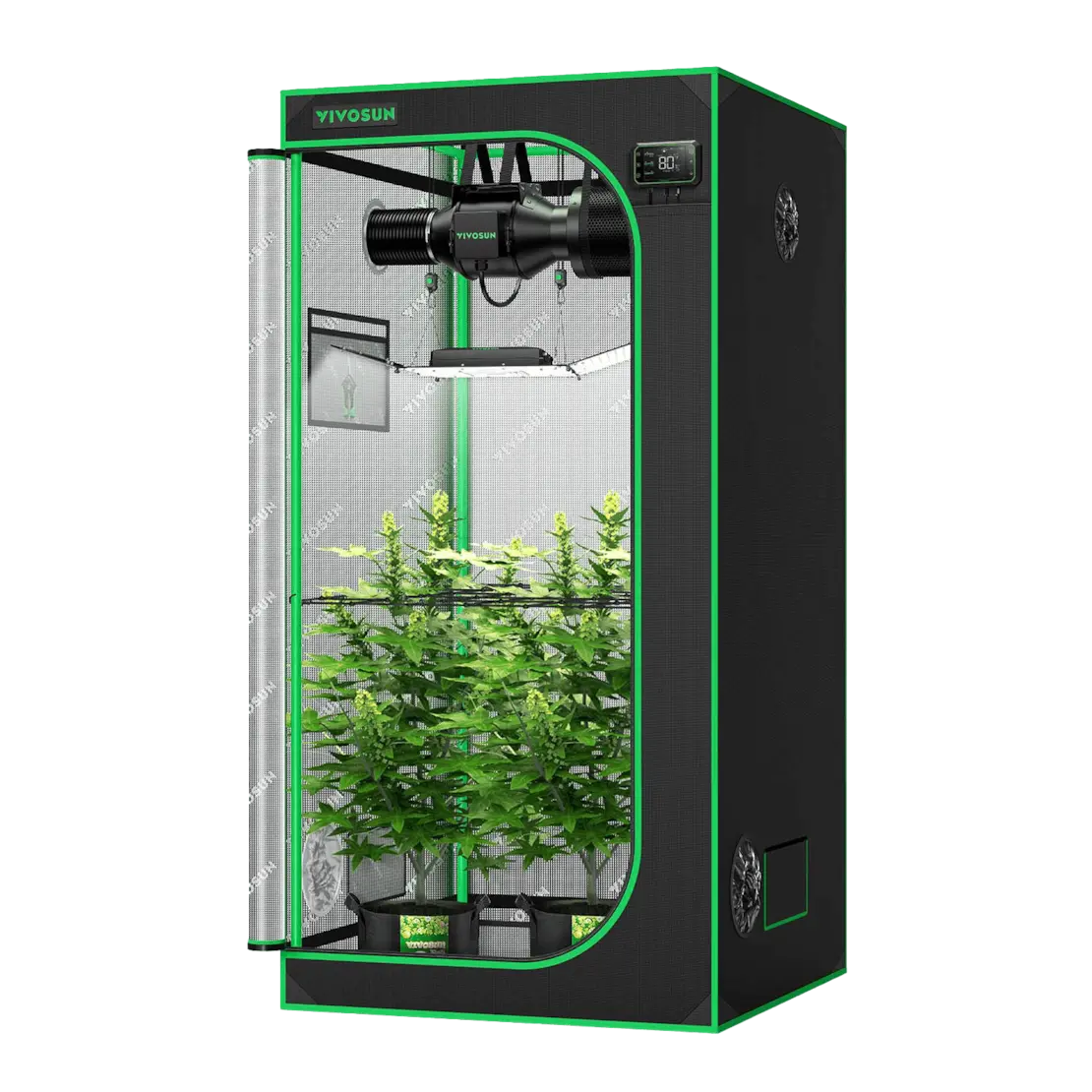 Smart Grow Zeltset GIY-SGS-33 90 x 90 x 180 cm, Komplettsystem mi-5 Smart Grow Zeltset GIY SGS 33 90 x 90 x 180 cm Komplettsystem mi 5